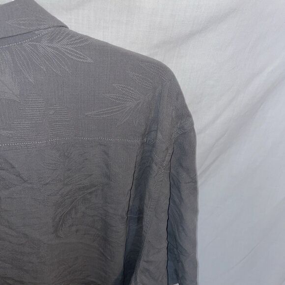 Tommy Bahama Men’s Camp Shirt Size XL Gray Silk Beach Cruise Island - Picture 10 of 12